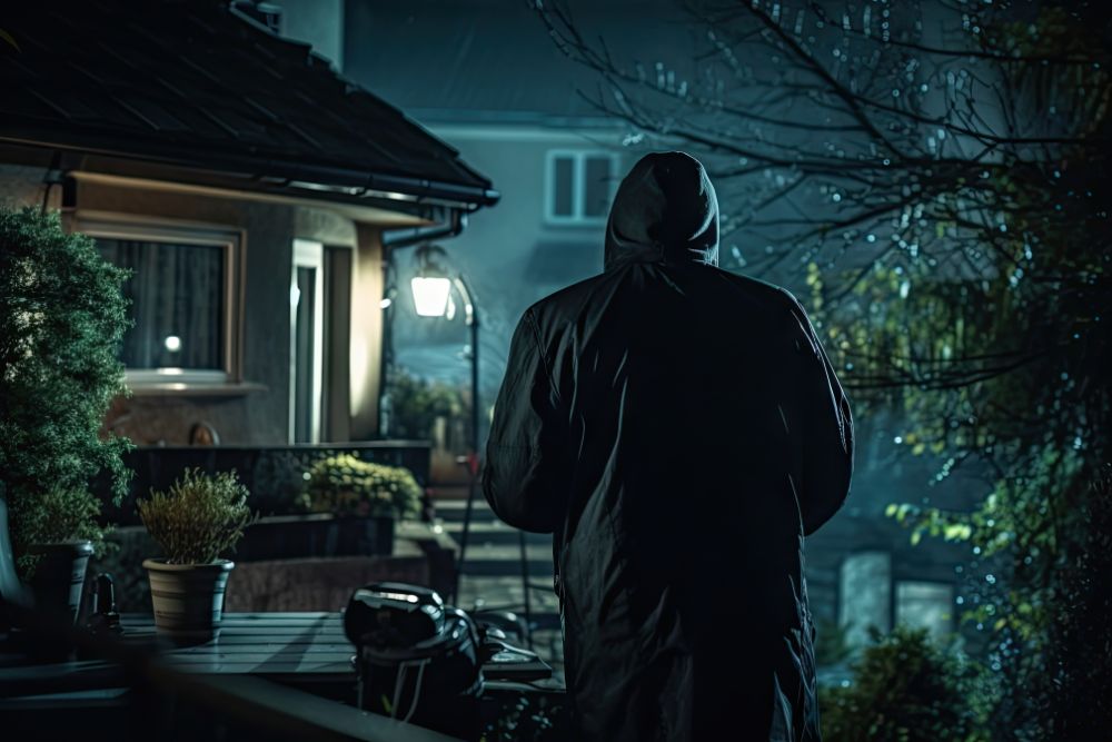 man approaching house in the dark